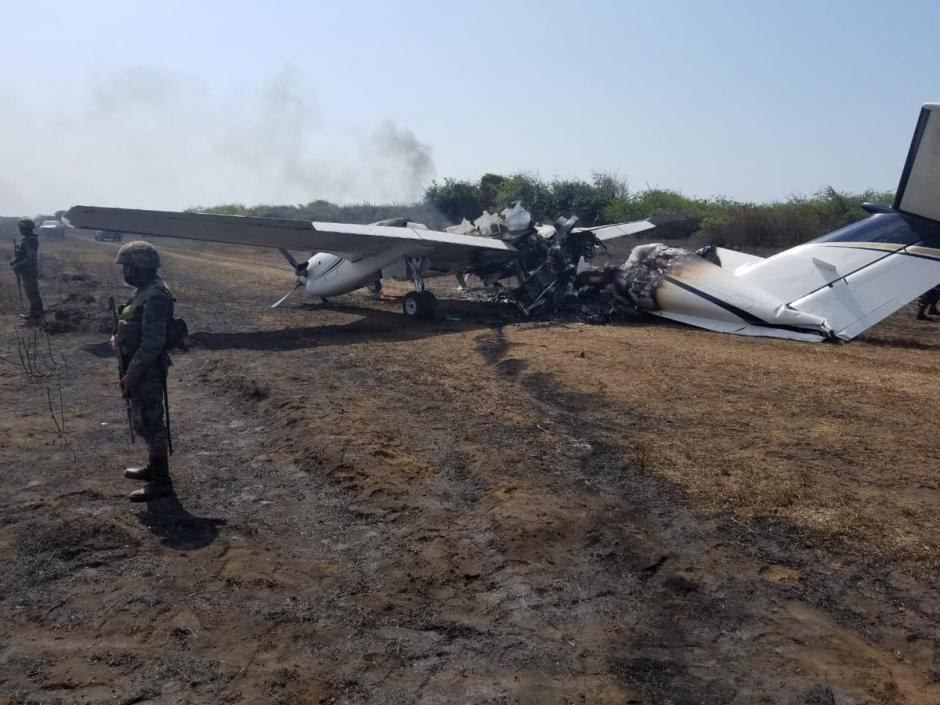 El Ejército confirmó una avioneta siniestrada en Retalhuleu. (Foto: Ejército de Guatemala) 