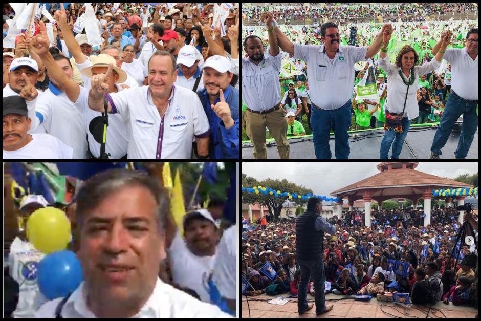 Los candidatos siguen acercándose a comunidades previo a las Elecciones Generales del 16 de junio. (Fotos: redes sociales) 