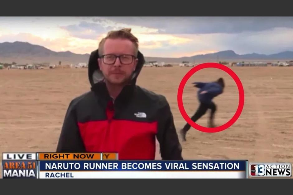 Elia Exilir, quien se atrevió a correr enfrente de una cámara como el personaje de la popular serie animada. (Foto: Canal 13 de KTNV).