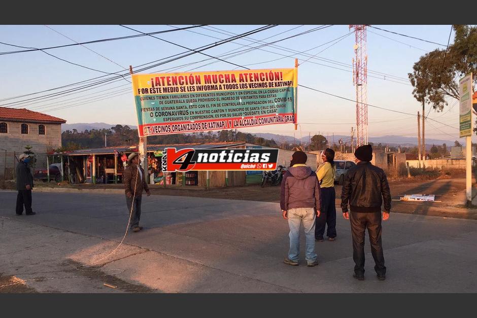 Con esta medida, los pobladores buscan evitar riesgos de contagio de coronavirus. (Foto: Knal 4 Quiche)