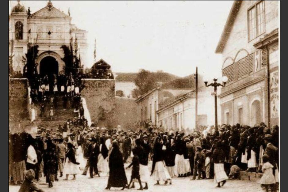 La iglesia de El Calvario, en ciudad de Guatemala, poco antes del terremoto de 1917 y la pandemia de 1918. (Foto ilustrativa de la época: Pinterest, Ericka River)