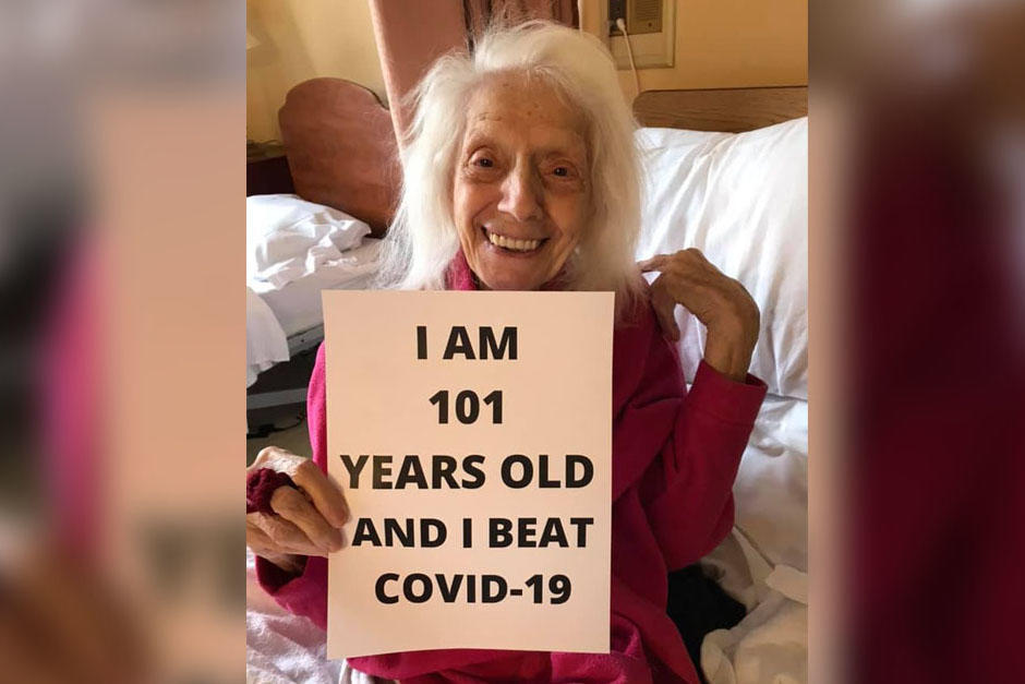 Angelina Friedman una mujer de 101 años quien sobrevivió al coronavirus en Nueva York. (Foto: Youtube)