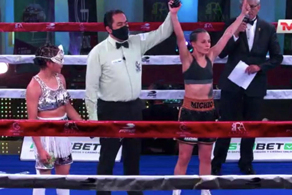 "La Imparable" Micheo logró la victoria contra su contendiente mexicana. (Fotografía: @TamBoxeo)