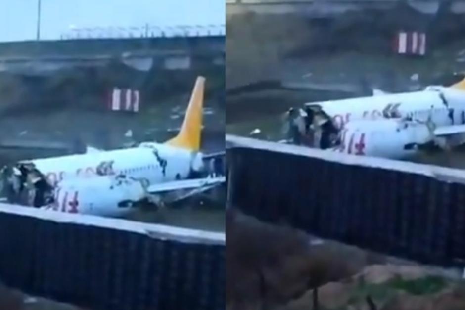 El avión se partió en dos. (Foto: redes sociales) 