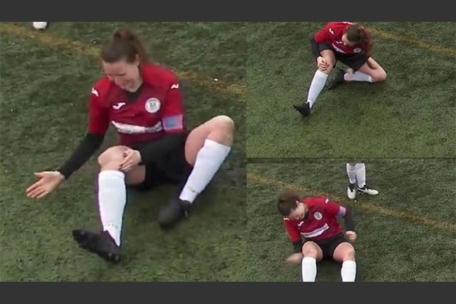 La capitana del equipo ST Mirren se "compuso" la rodilla para seguir en el partido. (Foto: Captura)