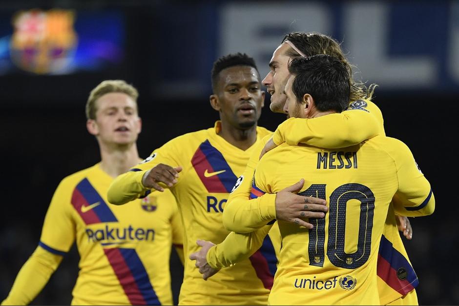 El Barcelona salvó el empate en su visita al Napoli. (Foto: AFP)