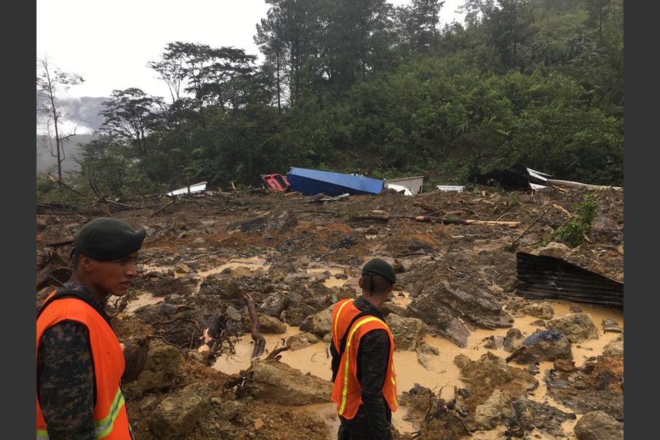La aldea Quejá en San Cristábal Verapaz es una de las más afectadas. (Foto: Ejército de Guatemala) 