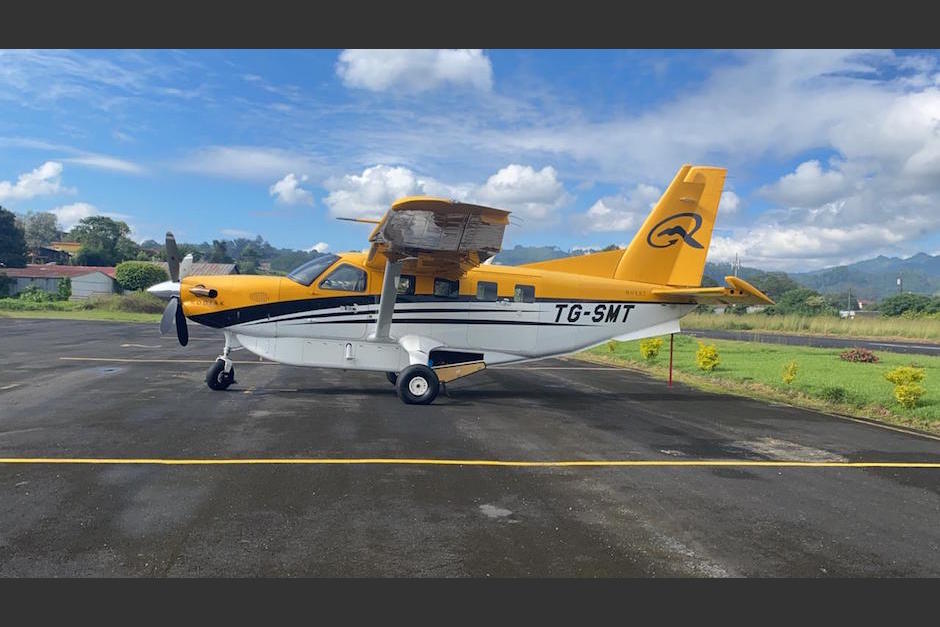 Esta es la avioneta que se accidentó en la zona 9, viajaba con rumbo a Cobán. (Foto: Cortesía)