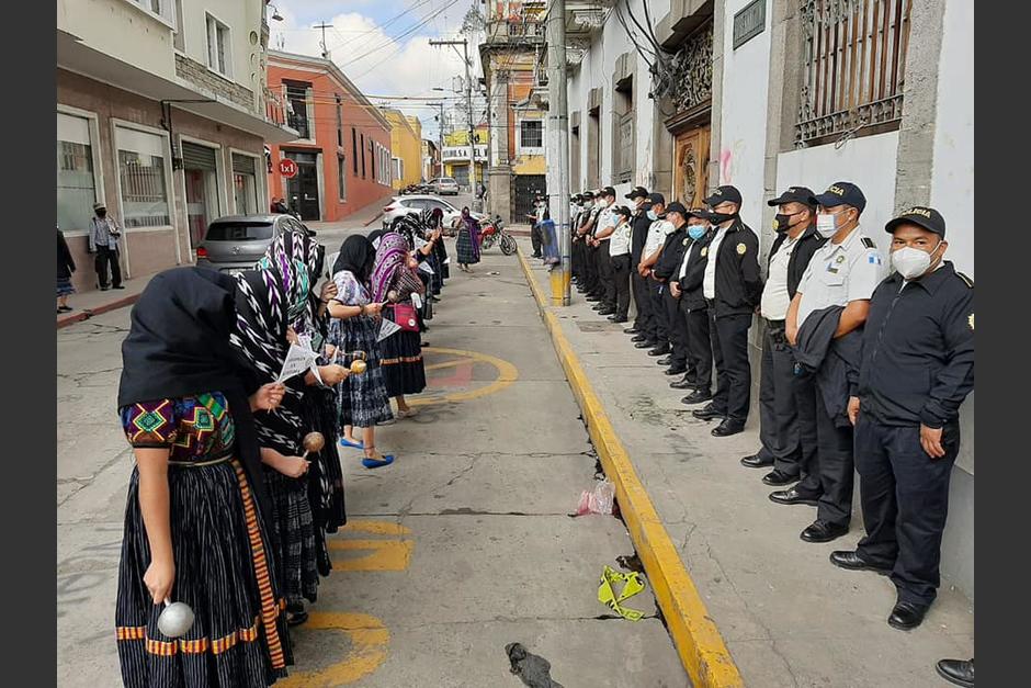 La manifestación transcurrió de forma pacífica en Quetzaltenango. (Foto: Prensa Comunitaria)