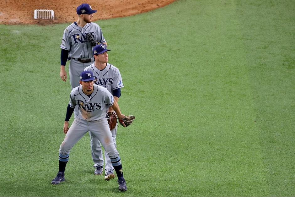 Los Rays celebraron el triunfo ante los Dodgers. (Foto: AFP)