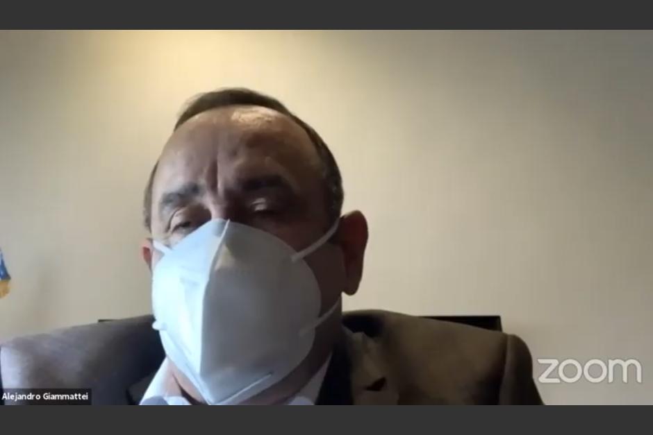 El presidente Alejandro Giammattei participó en la Conferencia Regional para la Reactivación Económica en la era Post-Covid organizado por el SICA. (Foto: Captura de pantalla)