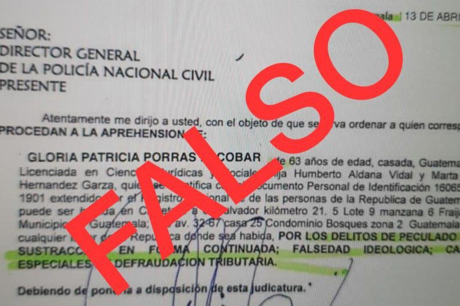 En redes sociales circula una orden de captura contra Gloria Porras. La PNC informa que es falsa. (Foto: Archivo/Soy502) 