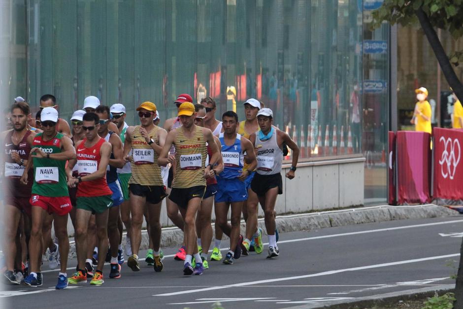 Uriel Barrondo mantuvo el ritmo durante la dura competencia en los 50 kilómetros. (Foto: COG)