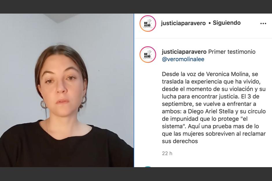 Verónica Molina denunció a través de un video que fue víctima de violación por parte de un empresario argentino. (Foto: Captura de video)