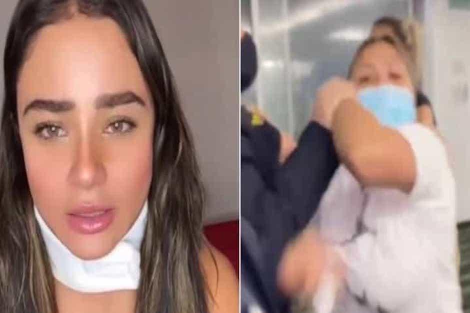 La actriz Palmeira Cruz difundió el video de la agresión que sufrió de una mujeres en su condominio. (Fotos: capturas de video / youtube)