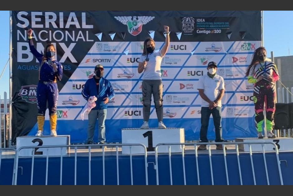 Andrea González reforzó un equipo de BMX en México y logró la victoria en el campeonato nacional de esta categoría. (Foto: Federación Guatemalteca de Ciclismo)