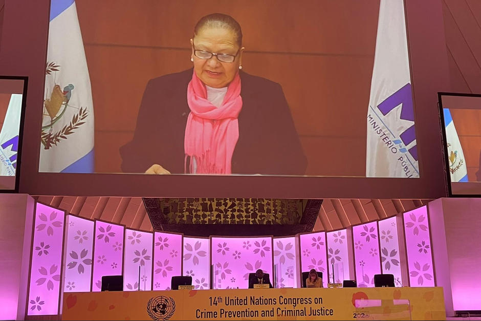 Consuelo Porras, jefa del Ministerio Público, participó en el 14 Congreso de las Naciones Unidas para la Prevención del Delito y Justicia Penal. (Foto: Ministerio Público)