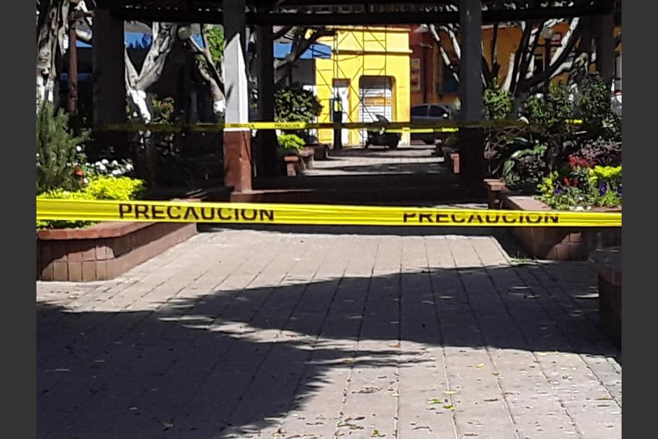 El parque central en un municipio de Suchitepéquez fue cerrado. (Foto: Municipalidad) 