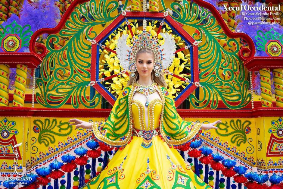 La guatemalteca Ivana Batchelor lució su espectacular traje de fantasía en la competencia de Miss Grand International. (Foto: Facebook)