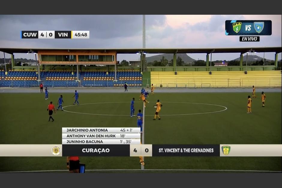 Curacao venció 5-0 a la selección de San Vicente y Las Granadinas. (Captura Video)