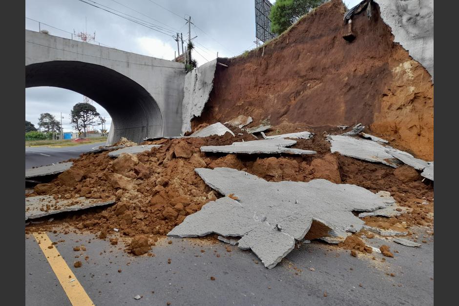 El Proyecto Libramiento Chimaltenango se pronunció por el nuevo derrumbe que se registró en esa carretera. (Foto: Twitter/@viniciogutierr3)