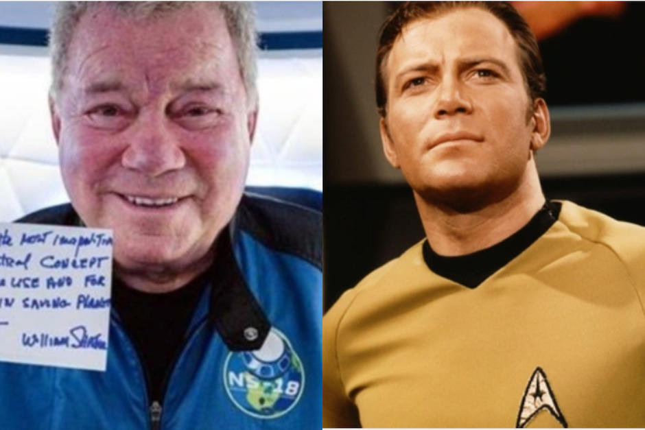 El actor William Shatner se convirtió en la persona de más edad en volar al espacio. (Fotos: Twitter)