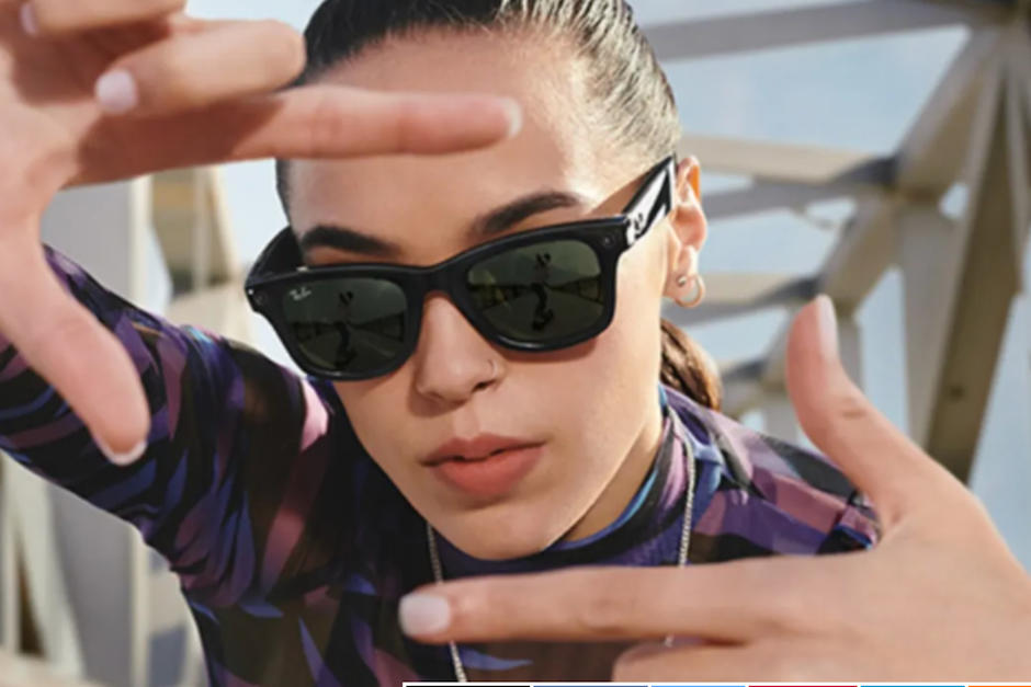 Mark Zuckerberg (Facebook) y Rocco Basilico (Ray-Ban) anunciaron los primeros lentes con cámara, audio y bluettooth. (Foto: Ray-Ban Stories oficial)