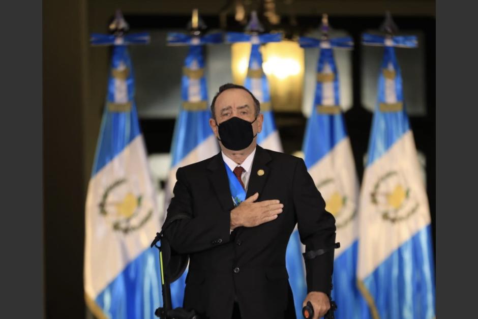 El presidente Alejandro Giammattei participó en los actos conmemorativo del Bicentenario de Independencia de Guatemala. (Foto: Presidencia)