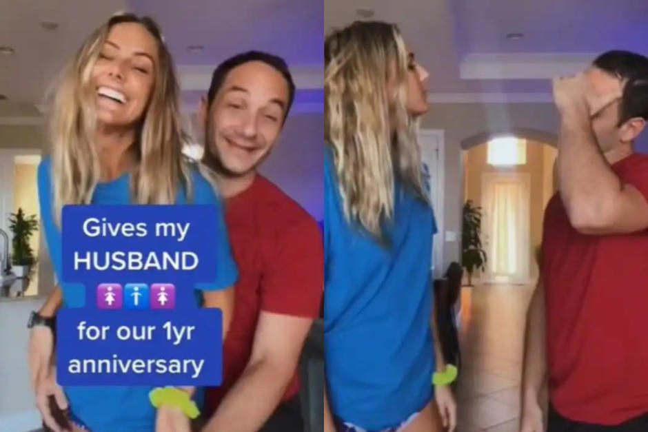Su regalo de primer aniversario no terminó como lo esperaban. (Foto: Tik Tok)