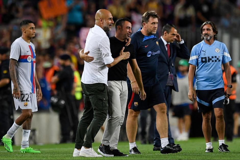 El FC Barcelona y el Manchester City empataron 3-3 este miércoles en un partido amistoso organizado para recaudar fondos contra la enfermedad ELA. (Foto: AFP) 