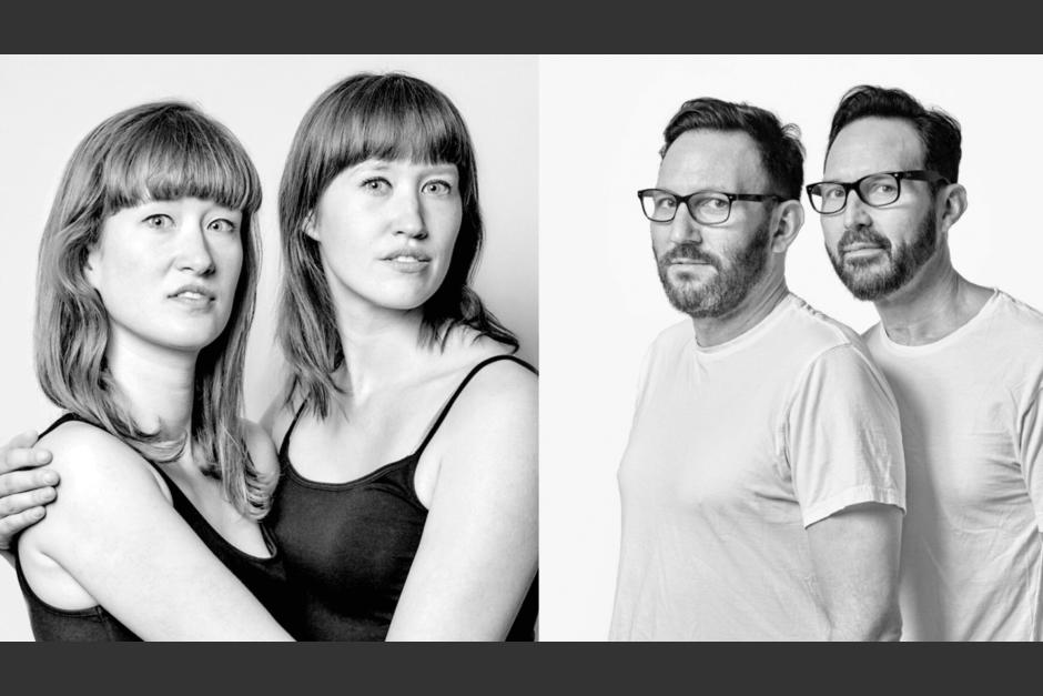 Imágenes de pares de personas que se parecen sin estar emparentadas. (Foto: François Brunelle / Agencia SINC)