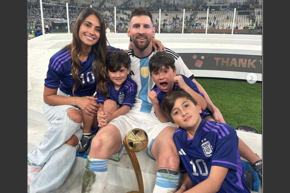 La familia de Messi disfruta de la victoria de la Albiceleste. (Foto: Instagram)