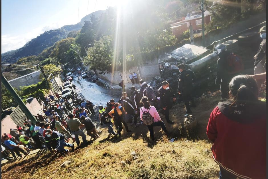 Más de diez personas resultaron heridas en un accidente de tránsito en la ruta Interamericana en jurisdicción de Mixco. (Foto: Municipalidad de Mixco)