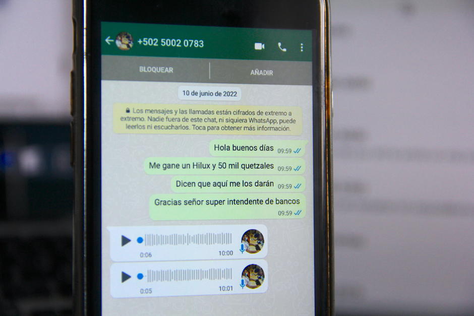 El mensaje trataba de averiguar cómo se ponen en contacto estas personas con los "ganadores" de jugosos premios. (Foto: Fredy Hernández/Soy502)