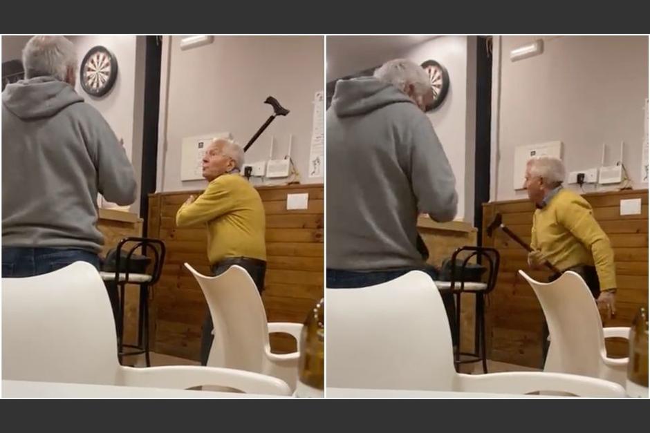 El anciano no dudó en defender a una mujer que fue tocada de manera indebida por un hombre. (Foto: captura de pantalla) 