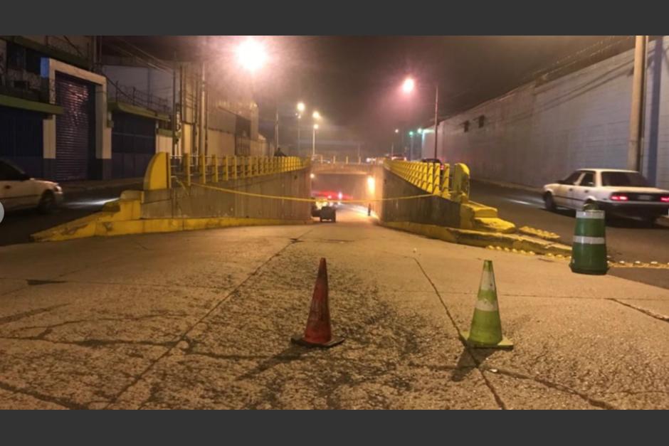 El paso a desnivel conecta la colonia El Carmen en zona 12, con Las Charcas en zona 11. (Foto: PMT) 