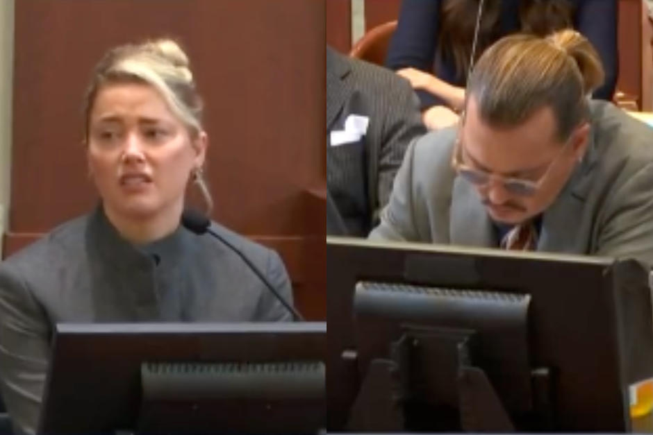 Amber Heard dijo que sabe por qué JOhnny Depp no la ve a la cara. (Fotos: Juicio oficial)