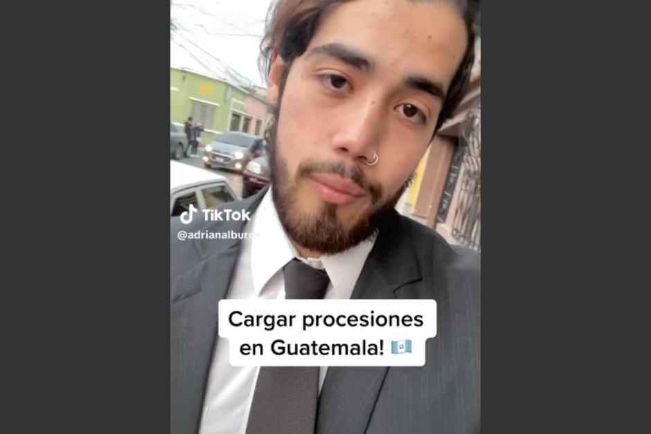 El artista guatemalteco compartió su experiencia cargando una procesión en el país. (Foto: captura de video)