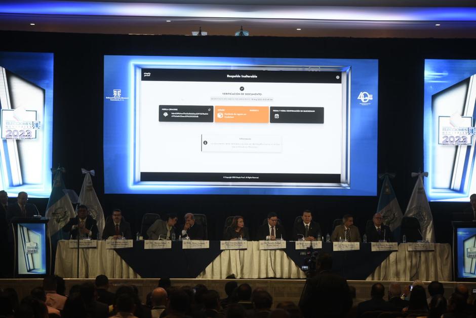 Los magistrados del TSE dirigieron el tercer simulacro de Transmisión de Resultados Preliminares. (Foto: Wilder López/Soy502)