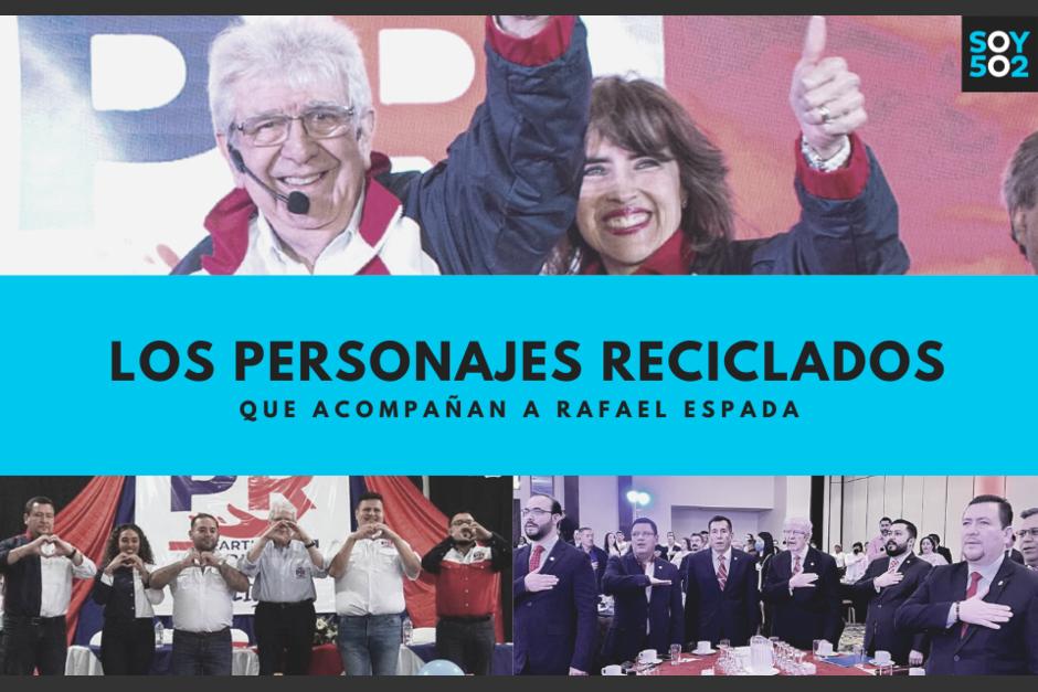 El exvicepresidente Rafael Espada, fue proclamado como candidato presidencial por el Partido Republicano. Cerca de él hay varios personajes que han sido reciclados de otras agrupaciones políticas. (Foto: Partido Republicano)