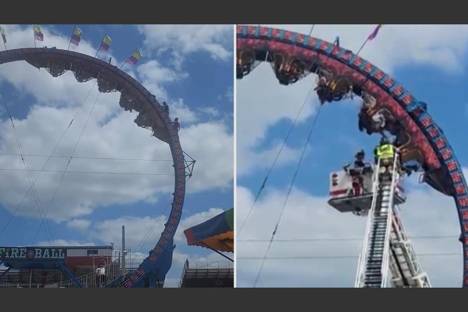 Pasajeros sufren de pánico en una montaña rusa. (Foto: Infobae)