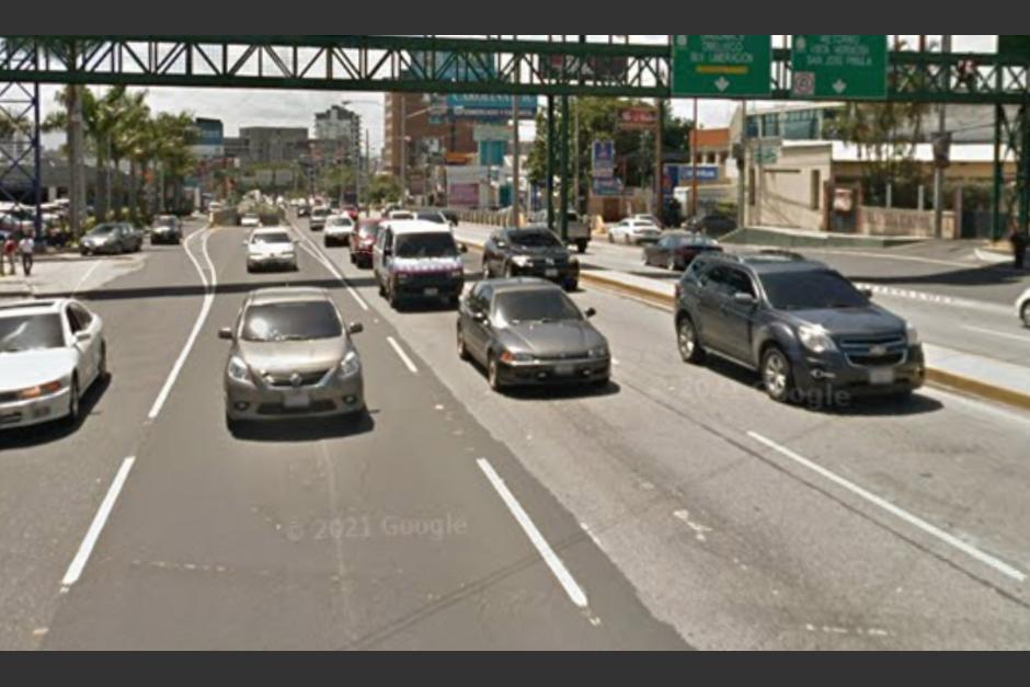 Un mortal accidente de tránsito ocurrió en el bulevar Los Próceres zona 10, lo que genera complicaciones de tránsito. (Foto ilustrativa: Google Maps)