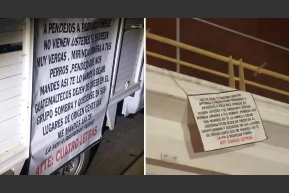 Varias narcomantas con mensajes aterradores para grupos guatemaltecos fueron encontradas en México. (Foto: Captura de pantalla/Infobae) 