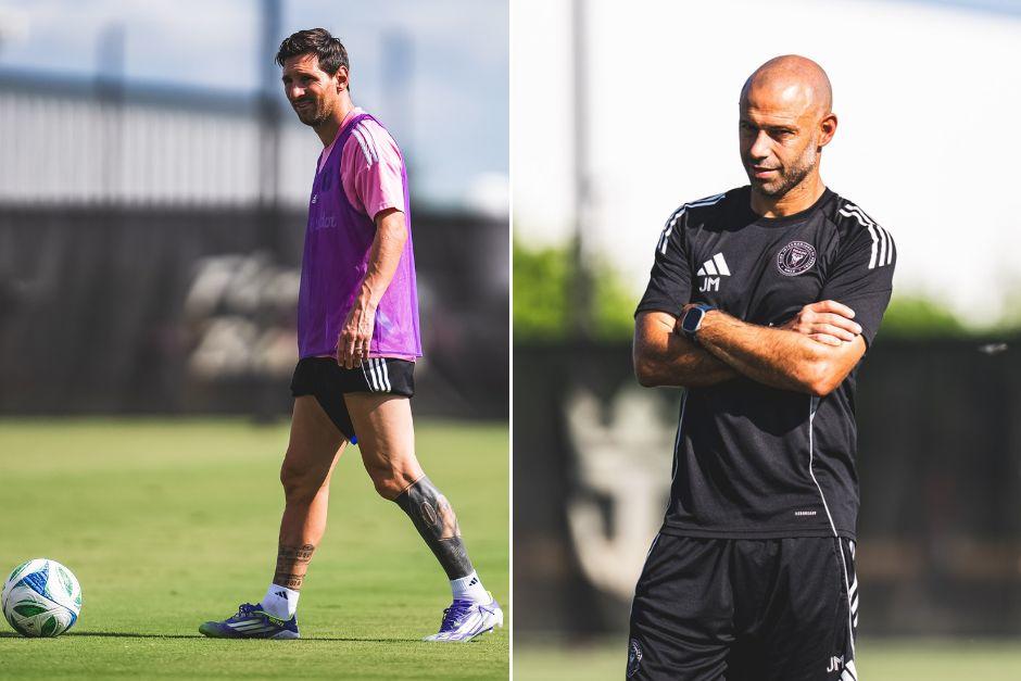 El astro argentino regresó a los entrenamientos y trabajó con normalidad junto al resto de sus compañeros. Mascherano podría darle minutos. (Foto: Inter Miami)
