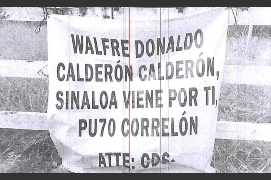 Una narcomanta fue hallada en territorio nacional (Foto: PNC)