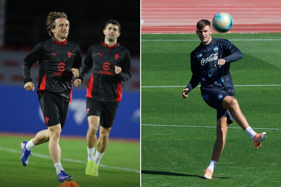 Luka Modric y Lorenzo Lucca están listos para medir fuerzas por estar en la gran final de la Supercopa italiana. (Foto: Redes)