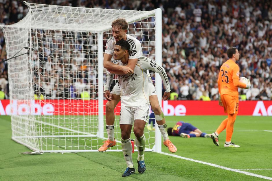 Jude Bellingham fue clave en el triunfo, al dar la asistencia del primero y marcar el segundo para el Madrid. (Foto: AFP)