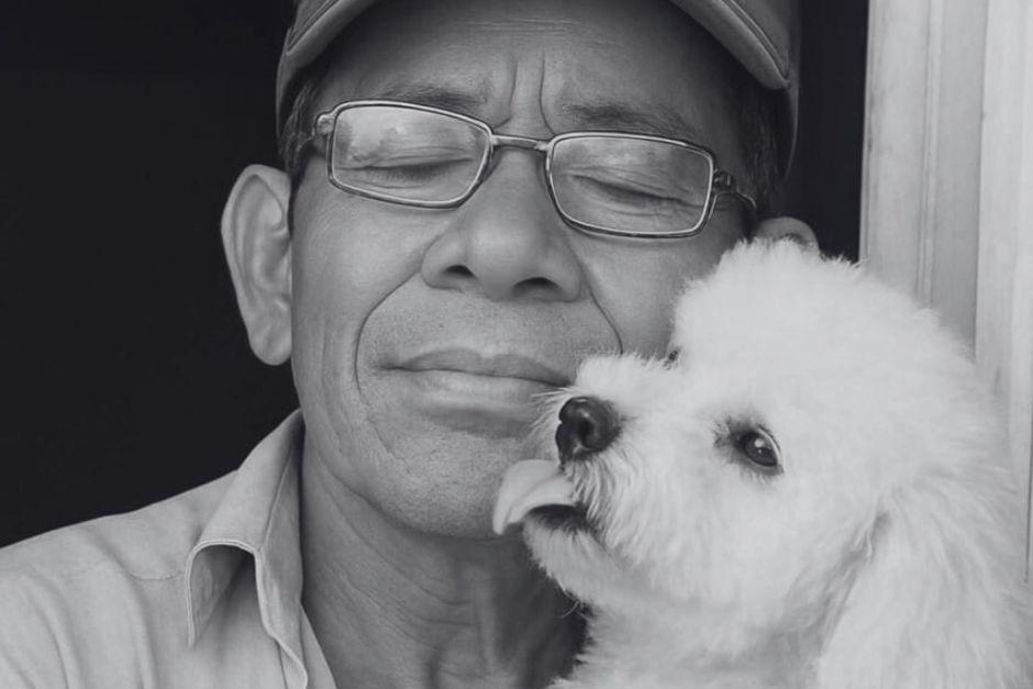 Don Carlos y su perrita "Nena" fueron arrollados por un automóvil en Teculután, Zacapa. (Foto: redes sociales)