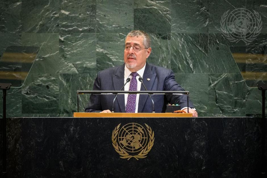 Bernardo Arévalo durante su discurso en la ONU. (Foto: captura de video)