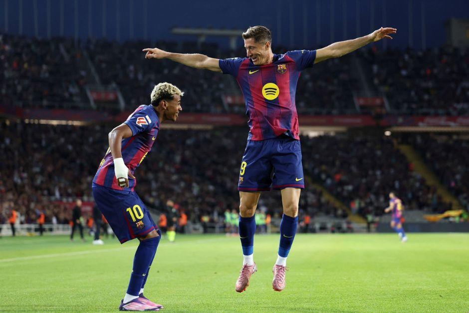 Lamine Yamal regresó a la acción con los culés y sirvió la asistencia para el gol de la victoria, firmado por Lewandowski. (Foto: Redes sociales)